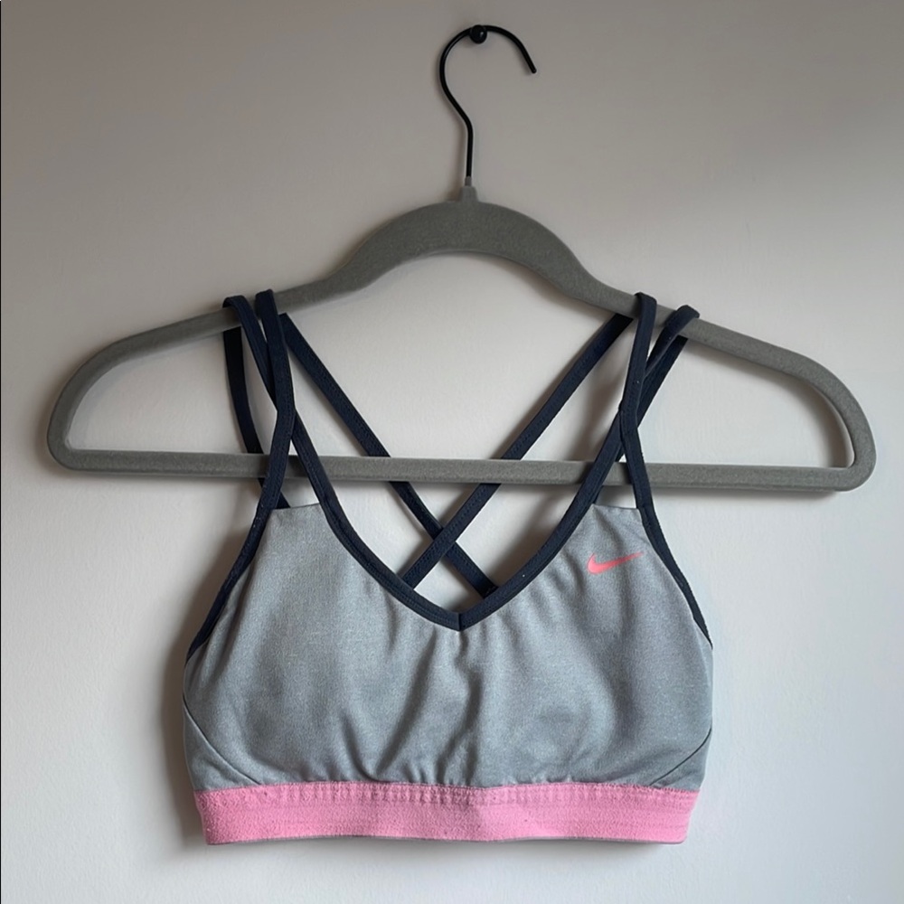 Nike Gray and Pink Sports Bra